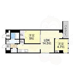 Freedio堺B.L.D 2LDKの間取図画像