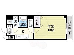 TKアンバーフロント中百舌鳥 1Kの間取図画像