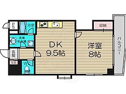 ライフ北梅田 1DKの間取図画像