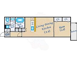 アーバネックス大手前 1LDKの間取図画像
