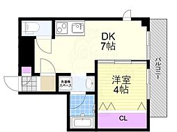 グランパルク西梅田 1DKの間取図画像