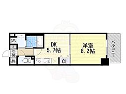 アーバンステージ安堂寺 1DKの間取図画像