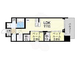 コンフォリア・リヴ北浜淡路町 2LDKの間取図画像