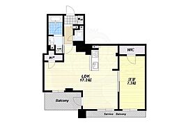 ブランズタワー大阪本町 1LDKの間取図画像