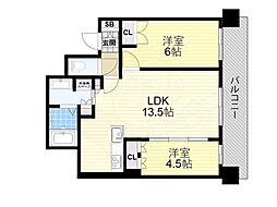 プレミスト梅田NORTH 2LDKの間取図画像