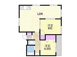 商業豊崎マンション 2LDKの間取図画像
