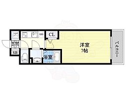 エスリード梅田グレイス 1Kの間取図画像