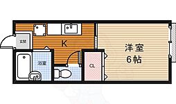 クリオコート箕面 1Kの間取図画像