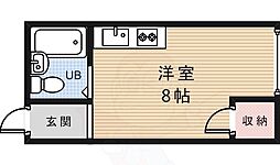 旭ケ丘コーポ ワンルームの間取図画像