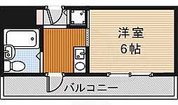 グランリッチ箕面 1Kの間取図画像