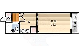 センチュリーショウエイ2 2階1Kの間取り