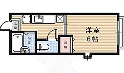 クリオコート箕面 1Kの間取図画像