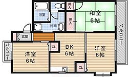 アメージングエステート2 2階3DKの間取り