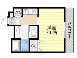 サイデンオークラ 1Kの間取図画像