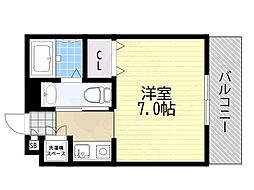サイデンオークラ 1Kの間取図画像