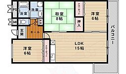 メゾン・アーデン2 3LDKの間取図画像