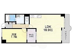 池田天神アーバンリズ 1LDKの間取図画像