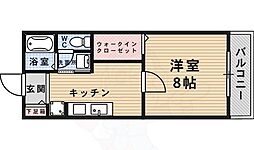 キャッスルウィル池田 1Kの間取図画像