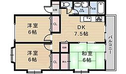 ベルシオン桜ケ丘 3LDKの間取図画像