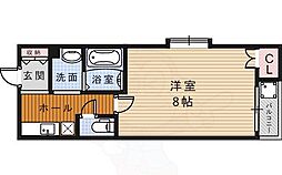サンハイム2 1Kの間取図画像