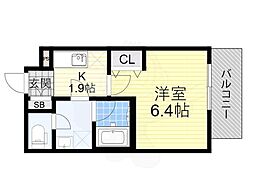 池田市石橋4丁目マンション 1Kの間取図画像