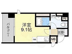 リエス池田満寿美町 ワンルームの間取図画像