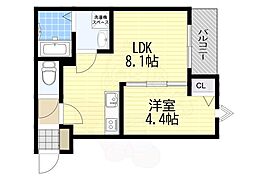 kit石橋阪大前 1LDKの間取図画像