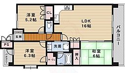 ザ・ライオンズ池田I棟 3LDKの間取図画像