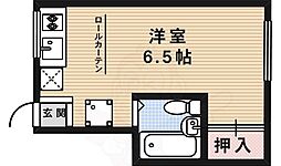 メゾンタガ石橋 ワンルームの間取図画像