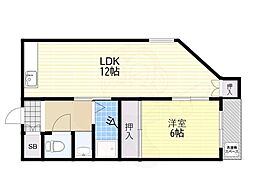 神田マンション 1LDKの間取図画像