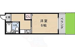 ヴィラ楠の木 1Kの間取図画像