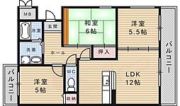 ロイヤルアリスト 3LDKの間取図画像
