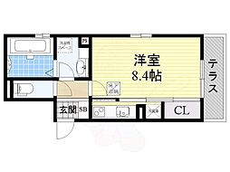 アルページュ ワンルームの間取図画像