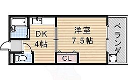 レオン・テシマ 1DKの間取図画像