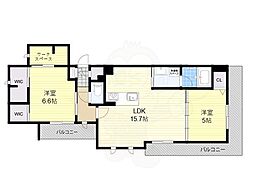 SunVillage大和 2SLDKの間取図画像
