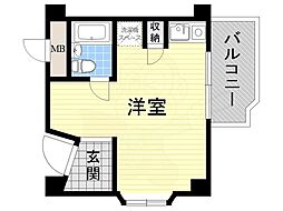 ロイヤルコート上池田 ワンルームの間取図画像