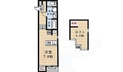 アールグレイス石橋 1Kの間取図画像