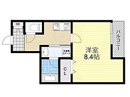 WELLSQUARE池田天神 1Kの間取図画像