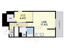 ロイジェント玉川 1LDKの間取図画像