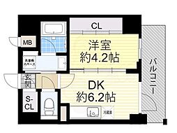 Osaka Metro千日前線 玉川駅 徒歩4分の賃貸マンション 9階1DKの間取り