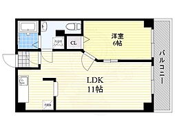 コーポラス翌桧 1LDKの間取図画像