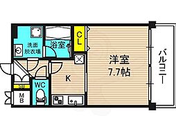 プレジオ福島 1Kの間取図画像