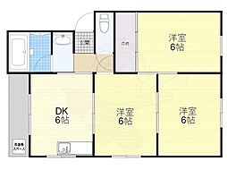 第二向和マンション 3DKの間取図画像