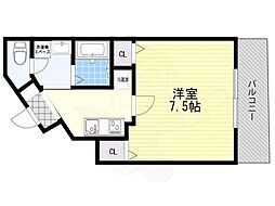 ユニバーサル海老江 1Kの間取図画像