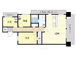 リバーガーデン福島木漏れ日の丘D棟 3LDKの間取図画像