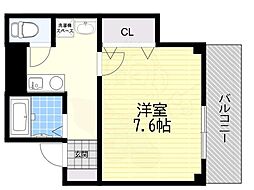 ヴィクトワール福島 1Kの間取図画像