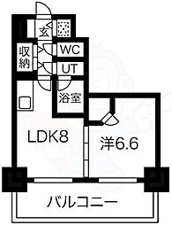アルグラッド福島West 1LDKの間取図画像