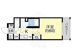 プレサンス大阪福島レシェンテ 1Kの間取図画像