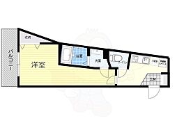 阪急京都本線 上新庄駅 徒歩4分の賃貸マンション 3階1Kの間取り