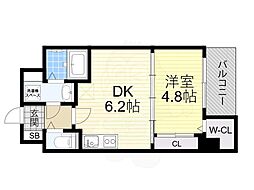 SEST新大阪 10階1DKの間取り